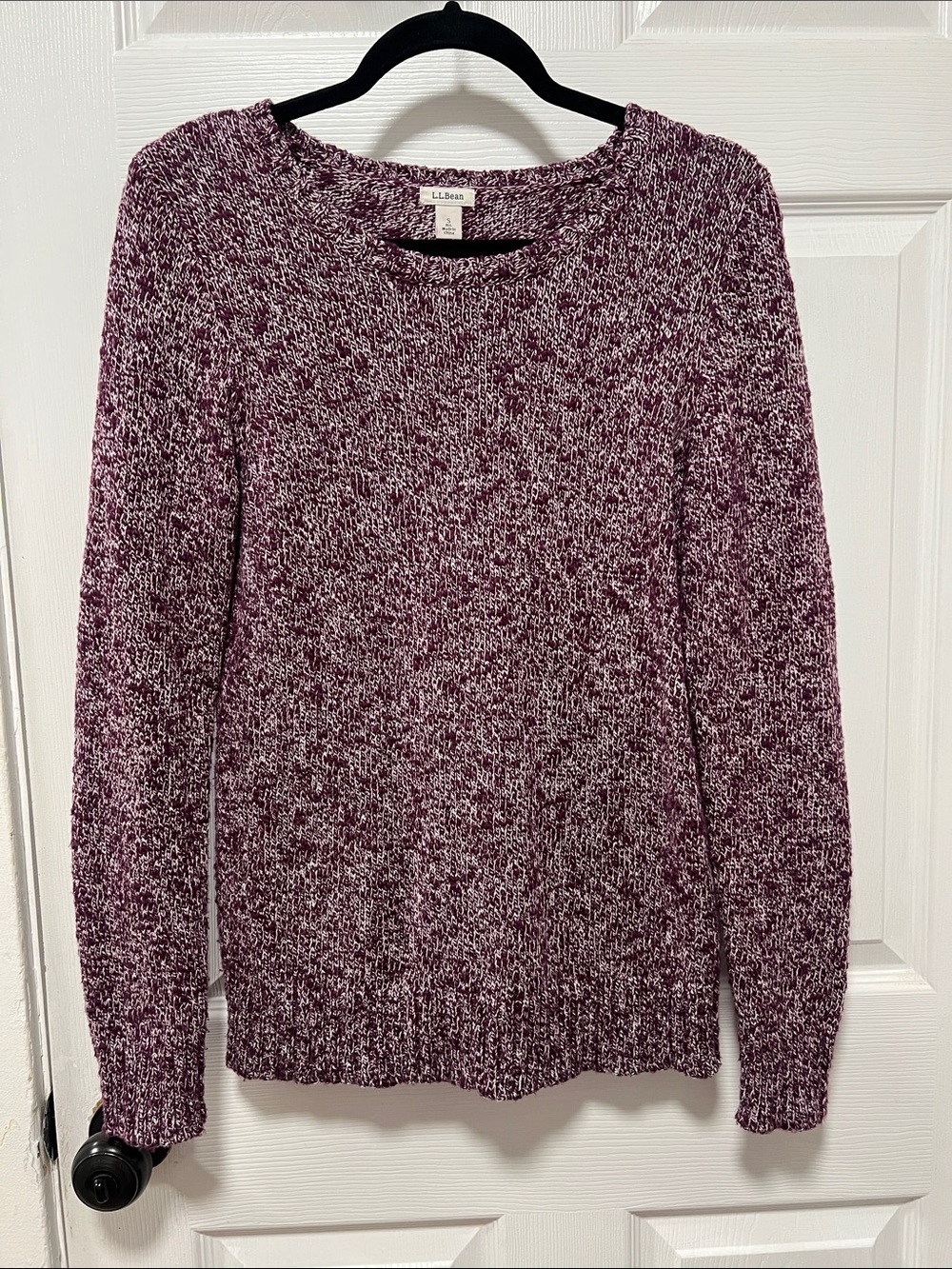 L.L. Bean Marled Plum Crewneck Sweater